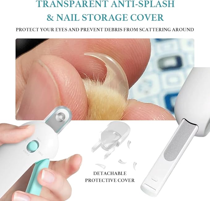 Adjustable Aperture Pet Blue Nail Clippers, Cat and Puppy Nail Trimmer with Grinding Nail File, Recommended by Pet Groomers, Safe to Avoid Over-Trimming, Professional Pet Nail Clippers for Beginners-PawvioPets