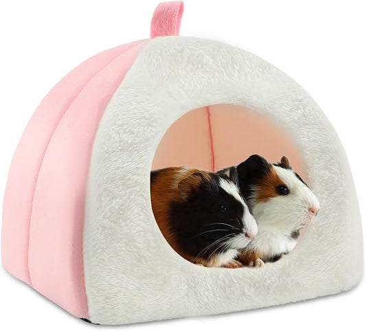 BWOGUE Guinea Pig House Bed Cozy Hamster Cave Large Hideout for Dwarf Rabbits Hedgehog Bearded Dragon Winter Nest Hamster Cage Accessories-PawvioPets