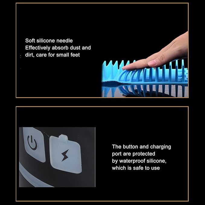 Automatic Dog Cleaner, Soft Electric Washer USB Rechargeable Portable Cleaner Cup, Dog Foot Cleaning Machine for Small to Medium Dogs Cats (Black White)-PawvioPets