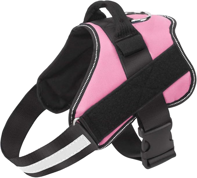 Bolux Dog Harness, No-Pull Reflective Dog Vest, Breathable Adjustable Pet Harness with Handle for Outdoor Walking - No More Pulling, Tugging or Choking (Pink, S)-PawvioPets