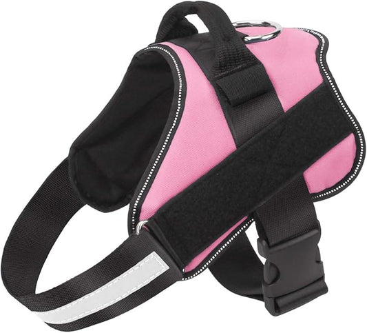 Bolux Dog Harness, No-Pull Reflective Dog Vest, Breathable Adjustable Pet Harness with Handle for Outdoor Walking - No More Pulling, Tugging or Choking (Pink, M)-PawvioPets