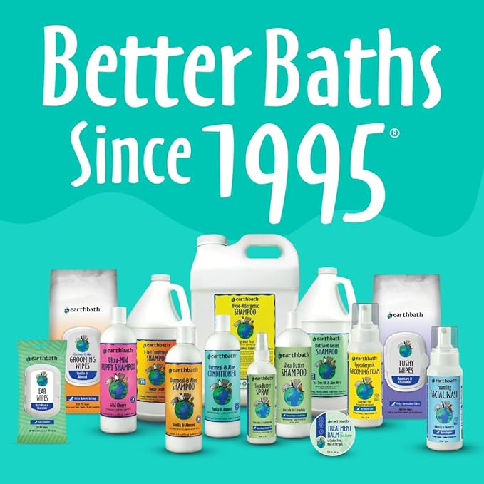 earthbath, Oatmeal & Aloe Dog Shampoo - Oatmeal Shampoo for Dogs, Itchy, Dry Skin Relief, Dog Wash, Made in USA, Cruelty Free Pet Shampoos - Vanilla & Almond, 16 Oz (1 Pack)-PawvioPets