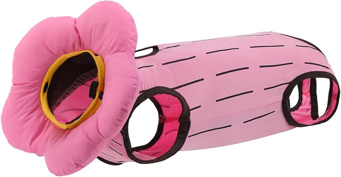 EMUST 2-in-1 Cat Recovery Suit & Cone Collar - Cute Surgical Suit for Abdominal Wounds, Adjustable Soft Flower Collar - Cat Onesie After Surgery, 4-8lb (Pink, M)-PawvioPets