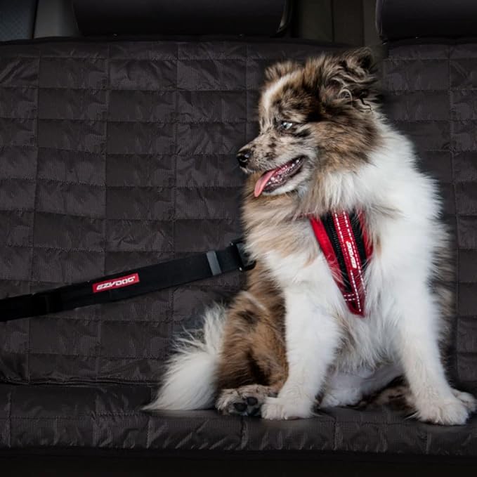 EzyDog CLICK – Dog Seat Belt for Car, Dog Harness Adjustable Seatbelt Attachment – Heavy Duty Nylon Seat Belt Webbing (17.5in - 26in)-PawvioPets