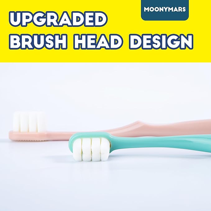 Dog Toothbrush Kit 2 Pack, Ultra Soft Pet Tooth Brush for Medium to Large Dogs & Cats, Animal Teeth Brushing Kit for Easy Dental Cleaning, 2 Pcs, Green-PawvioPets