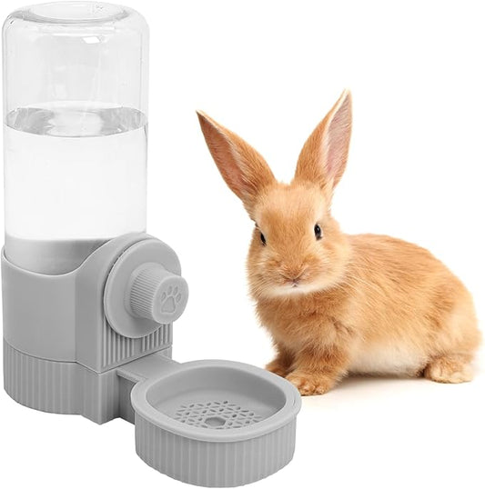 Fhiny Rabbit Water Bottle, 18oz Hanging Guinea Pig Water Bottle No Drip Gravity Automatic Bunny Water Dispenser for Cage Rabbit Waterer for Guinea Pig Bunny Chinchilla Ferret Cat Puppy-PawvioPets
