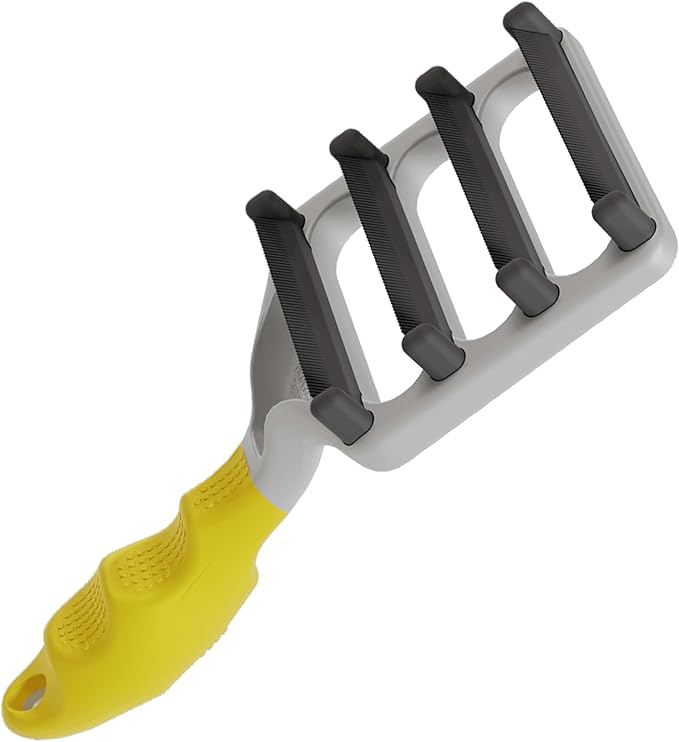 FUR4 deShedding Tool for Short Hair Cats - Innovative Cat Grooming Brush with 4 Composite Carbon Fiber Edges for Effective Fur Removal - Cat Hair Deshedder Brush for a Comfortable Grooming Experience-PawvioPets