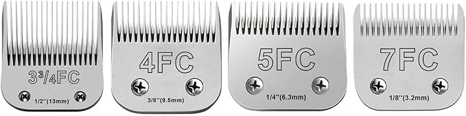 4Pack Dog Grooming Blades Compatible with Andis Dog Clippers,Dog Clipper Blades Compatible with Oster A5,Wahl km10 Dog Clippers for Animal Dog Cat Horse,Stainless-Steel Blade Sharp-PawvioPets