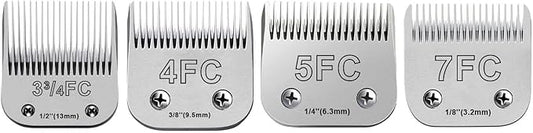 4Pack Dog Grooming Blades Compatible with Andis Dog Clippers,Dog Clipper Blades Compatible with Oster A5,Wahl km10 Dog Clippers for Animal Dog Cat Horse,Stainless-Steel Blade Sharp-PawvioPets