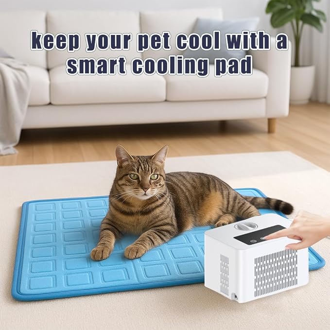 DuDuDog Electronic Self-Cooling and Heating Pet Mat for Dogs and Cats, Quiet Semiconductor Technology with Timed Water Circulation, 15.75 x 23.62 Inches-PawvioPets
