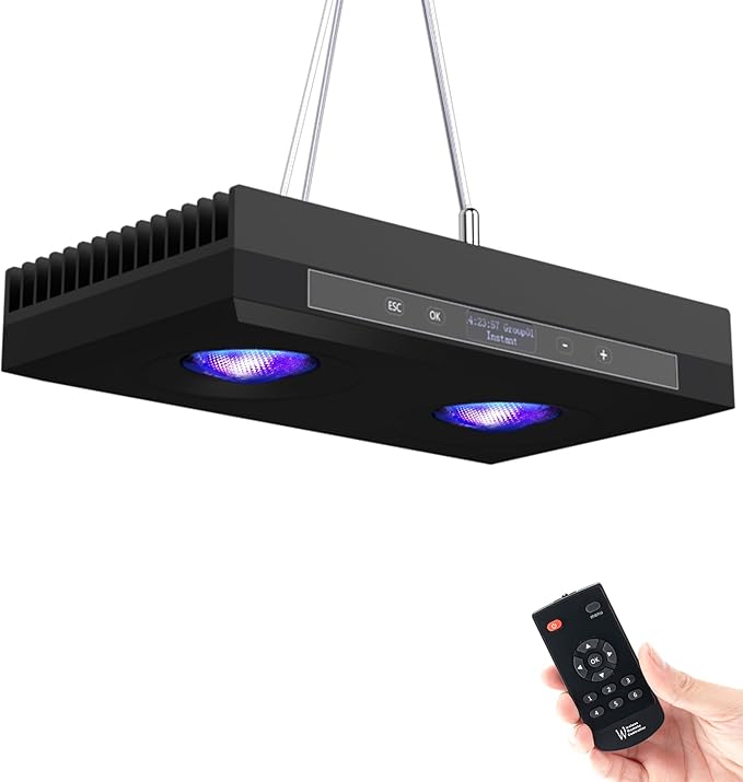 Aquarium Light - 95 Watt Sunrise Sunset Moonlight, Group Control Program Coral Reef Light Dimmable Full Spectrum for Marine Tanks,Saltwater Tank Light with Timer (G5 Suspension Version)-PawvioPets