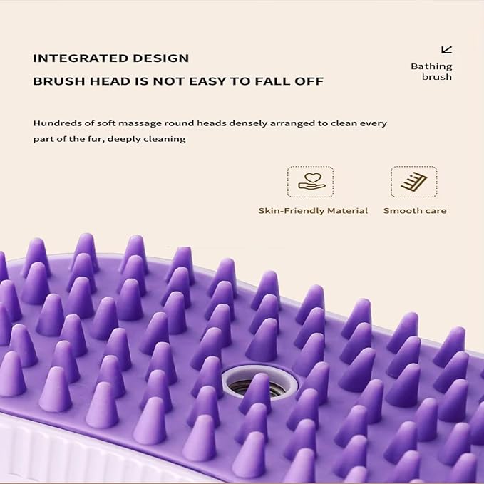 4 in 1 Cat Steam Brush Rechargeable pet spray comb Steam Brush for Cats and Dogs, Massage, Cleaning, Shedding & Combing Multifunctional Hair Removal Anti Static Grooming Tool for home (Purple)-PawvioPets
