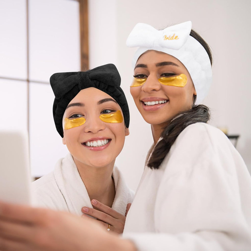 Semato Bachelorette Party Favor Set - Bride & Bridesmaid Spa Headbands (1 Bride + 7 Blue)