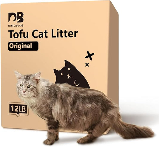 Cat Litter 12LB/2 Packs Dust-Free Clumping Tofu Cat Litter Quickly Absorb Odors Toilet Can Flush Into The Toilet Pure Natural tofu cat Litter (Original Flavor)-PawvioPets