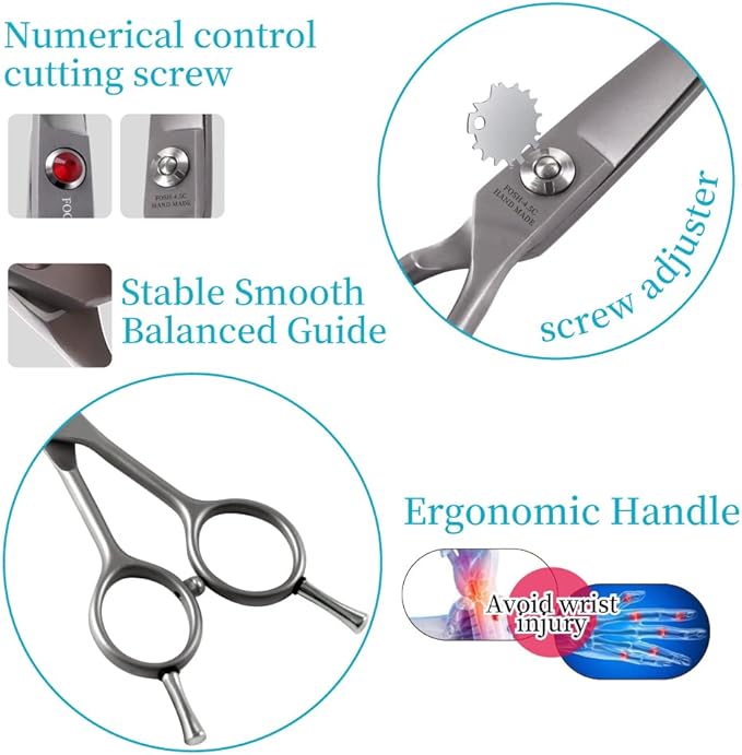 4.5" Straight Dog Scissors for Grooming Face and Paws with Safety Round Tip for Small Dogs Cats Face Paw Ears Trimmer Cat Grooming Scissors(4.5" Straight, Gray)-PawvioPets