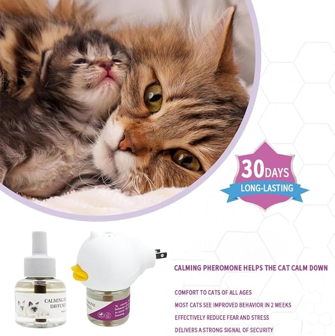 Calming Pheromone Diffuser Kit for Cats, Reduces Fighting, Spraying & Scratching (48 mL)-PawvioPets