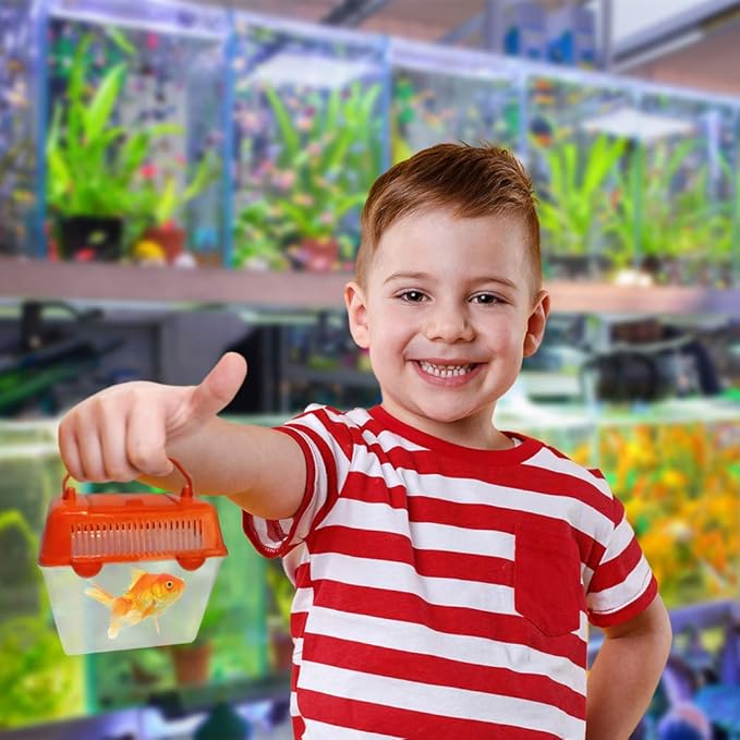 ArtCreativity Small Plastic Aquariums for Kids, Set of 4, Single Fish Aquariums in Assorted Vibrant Colors, Under-The-Sea Party Favors, Aquatic Party Supplies, Aquarium Gift Shop Items, 5 Inches-PawvioPets