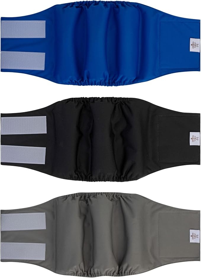 CuteBone Dog Diapers Male Washable Belly Band for Male Dogs Wraps 3pcs a Pack DM41L-PawvioPets