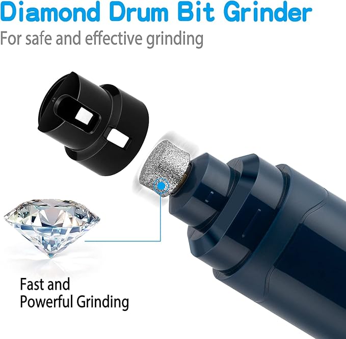 Casfuy Dog Nail Grinder Upgraded - Professional 2-Speed Electric Rechargeable Pet Nail Trimmer Painless Paws Grooming & Smoothing for Small Medium Large Dogs & Cats(Dark Blue)-PawvioPets