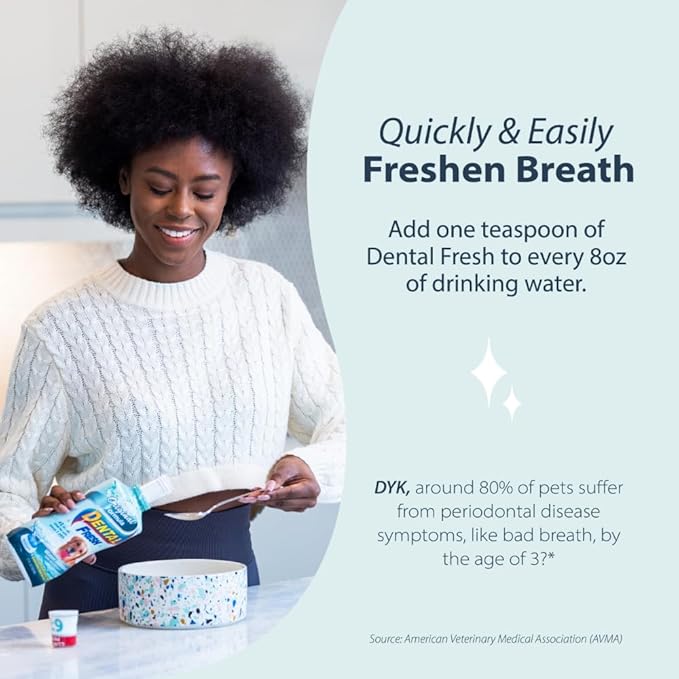 Dental Fresh Water Additive for Dogs, Original Formula, 32oz – Dog Breath Freshener and Dog Teeth Cleaning for Dog Dental Care– Add to Water-PawvioPets