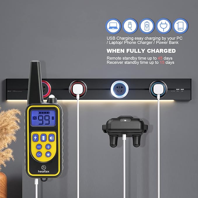 Electric Dog Training Collar with Remote 1640FT, E-Shock, Safe Training Modes, Rechargeable IP67 Waterproof Collars for 2 Dogs-PawvioPets