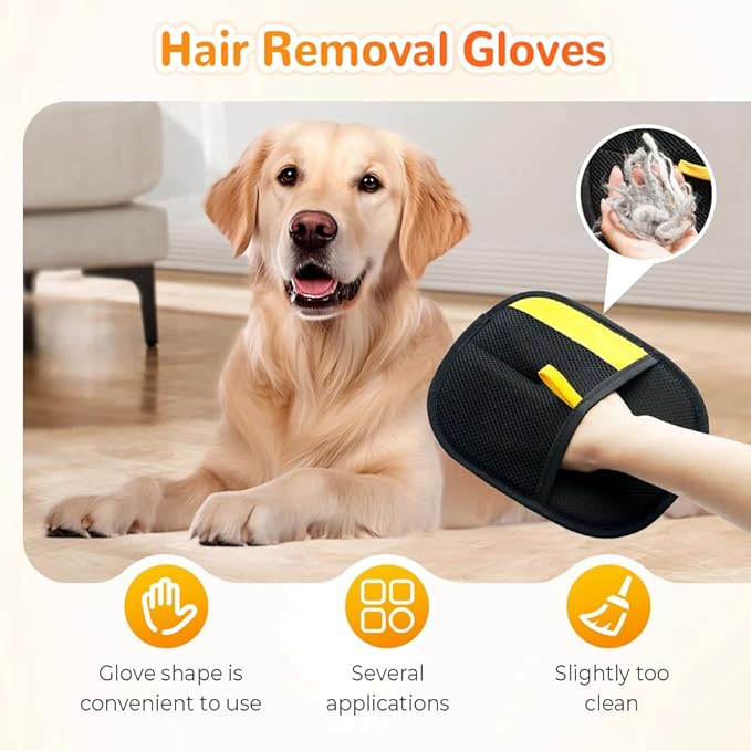 2025 Upgrade Pet Hair Remover Electrostatic Gloves, Reusable Pet Hair Removal Glove for Cats & Dogs, Premium Cat & Dog Hair Remover Mitt for Couch Furniture Carpet Car Seat (3)-PawvioPets