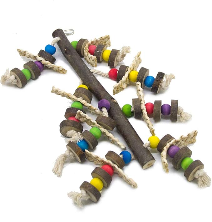 EBaokuup Wood Bird Chewing Toys-Blocks Parrot Tearing Toys Best for Finch,Budgie,Parakeets,Cockatiels, Conures,Love Birds and Amazon Parrots-PawvioPets