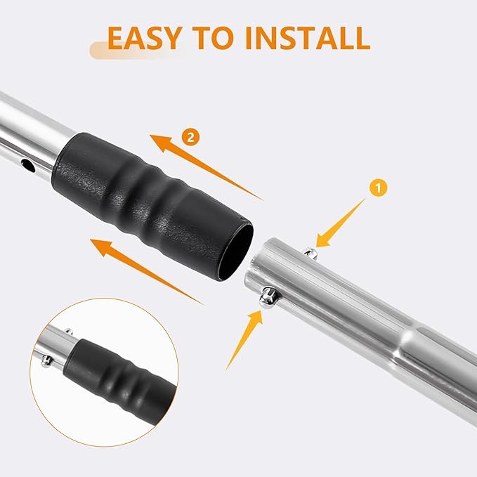 10inch Large Chicken Poop Scooper,36 to 67" Adjustable Long Chicken Coop Litter Metal Scoop with Stainless Steel Handle,5-in-1 Detachable Poop Shovel for Sand,Pet,Chicken,Cat Cleaning Tools.-PawvioPets