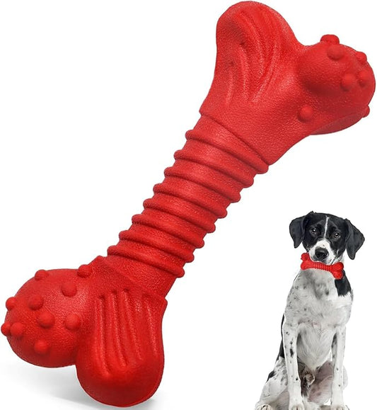 Dog Toys for Aggressive Chewers, Dog Toys for Medium Large Dogs, Natural Rubber Dog Chew Toys with Beef Flavor, Indestructible Chew Toys for Aggressive Chewers (red)-PawvioPets