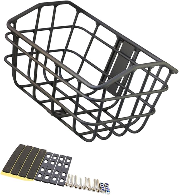 Basket Black Front Sturdy Construction Aluminum Alloy Large Capacity Accessories Cargo Container for Pet Transport-PawvioPets