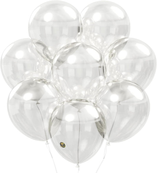 AFTERLOON® Biodegradable Balloons 24 pcs Clear 10 Inch, Transparent Color Thickened Extra Strong Natural Latex Helium Float, Multicolor Colorful Bulk Color ballon Globos Para Decoration De Fiestas