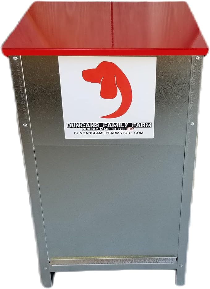 Duncan's Dog Feeder - Galvanized Metal Pet Food Station for Outdoor or Indoor Use - Automatic Gravity Self Feeding Dispenser for Small, Medium, and Large Breeds - Holds 25 Pounds of Dry Kibble-PawvioPets
