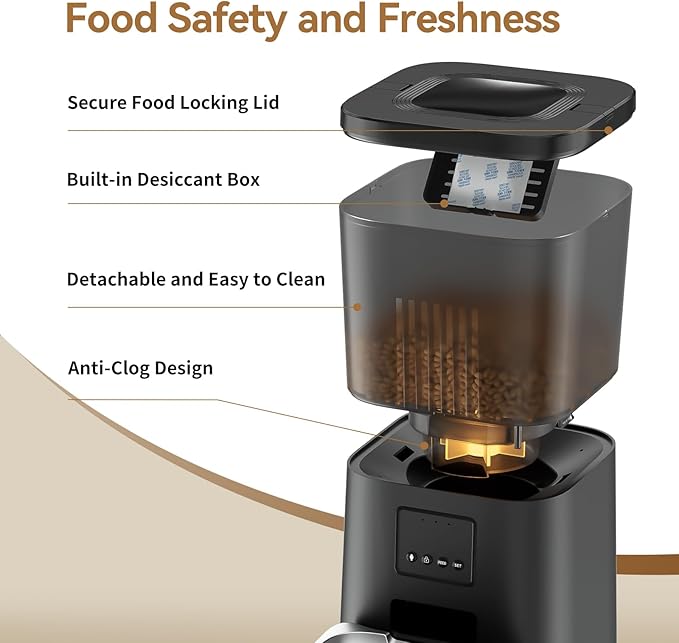 Espelho Automatic Cat Feeders WiFi: 2.4Ghz Smart APP Control- Timed Cat Food Dispenser with Desiccant Bag Keep Fresh for Indoor- Easy Set Up and Clean with Voice Recorder- Up to 10 Meals per Day-PawvioPets