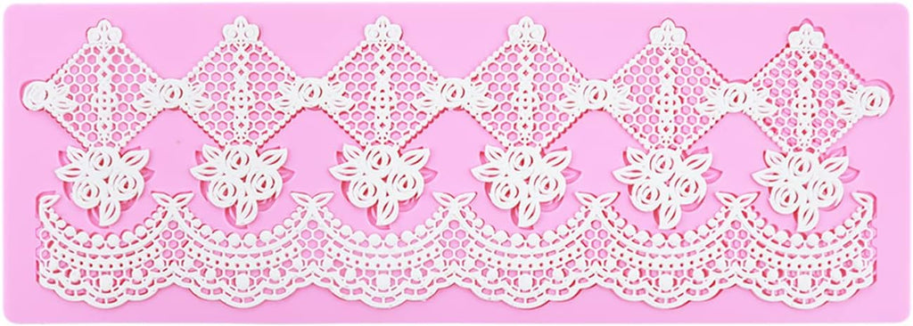 Silicone Lace Mold for Cakes Decorating, Silicone Molds for cake lace Mat Craft Tools, Embossing Lace Fondant Molds