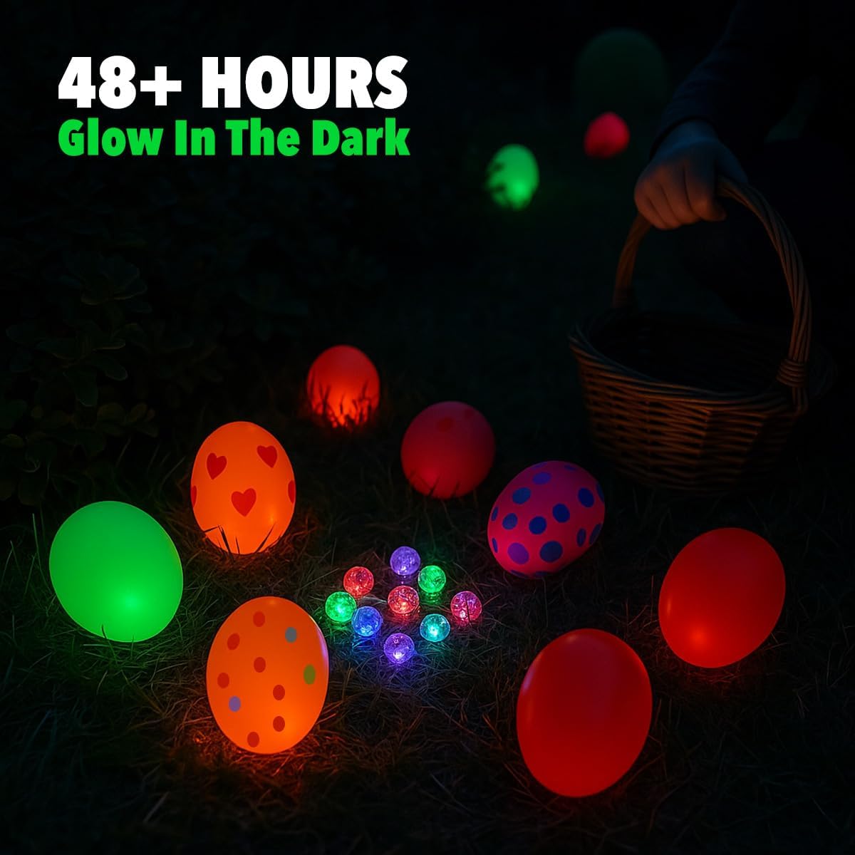 GiftExpress Mini LED Ballon Lights - 100 Pieces & 48+ Hours of Flashing Multicolor Glow for Balloons, Light Up Easter Egg, Xmas Decor Waterproof Bright Blinking Light Up Ball for Party Decoration