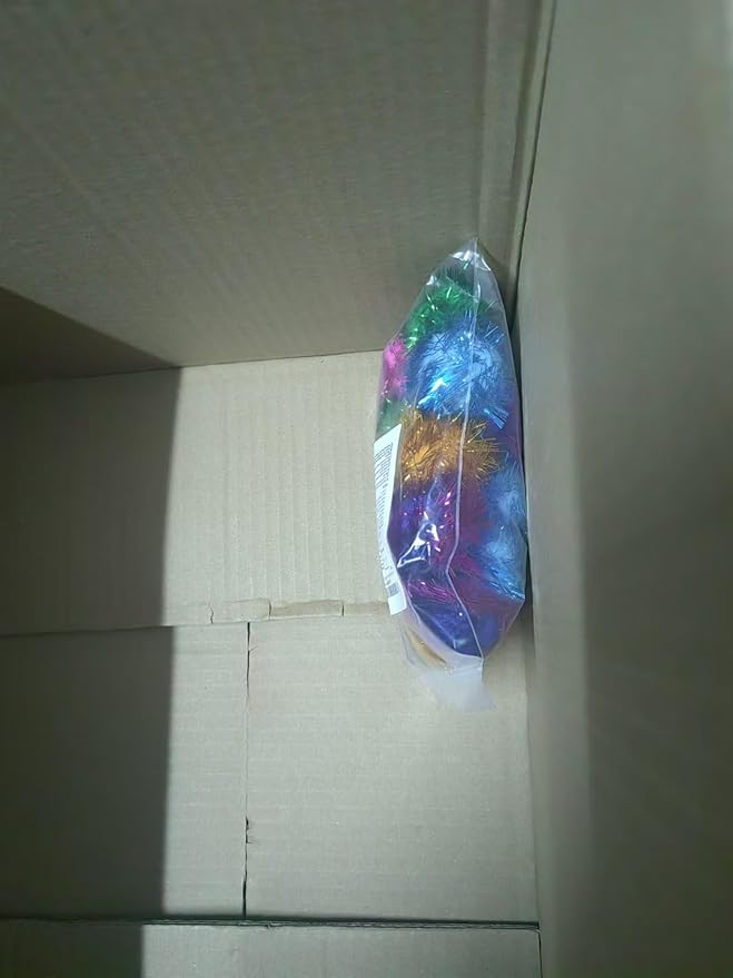 20 Pack 2 Inches Sparkle Balls for Cats, Large Size, Glitter Pom Poms Fuzzy Balls for Cats, Kitten Indoor Assorted Color Random-PawvioPets