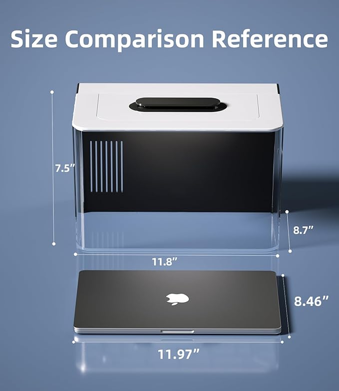 Betta Fish Tank, 2.5 Gallon Aquarium Kit with Filter, Light, Self Cleaning, Oxygenation, Small All in One Starter Fish Tank for Goldfish, Guppy, Shrimp, Desktop, Acrylic-PawvioPets