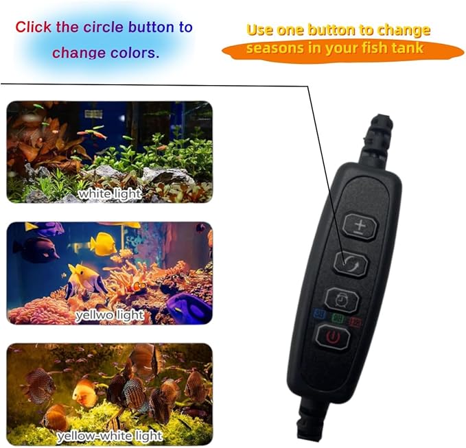 Aquarium Focus Light for Open Fish Tank Indoor LED Light Big Clip Lamp Adjustable Focus (White-Yellow with Timer)-PawvioPets