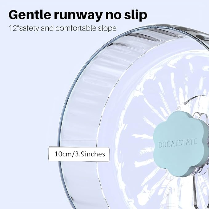 Bucatstate Super Silent Hamster Wheel Hamster Accessories Hamster Running Toys Small Animals Exercise Wheels Transparent 10.2 Inches-PawvioPets