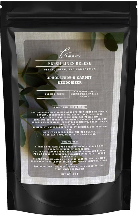 Fresh Linen Breeze Carpet Freshener Powder: Powerful Odor Eliminator for Home, Upholstery Deodorizer, Carpet Deodorizer, Pet Urine, Cat Litter Box - Fresh Linen Breeze Fragrance-PawvioPets