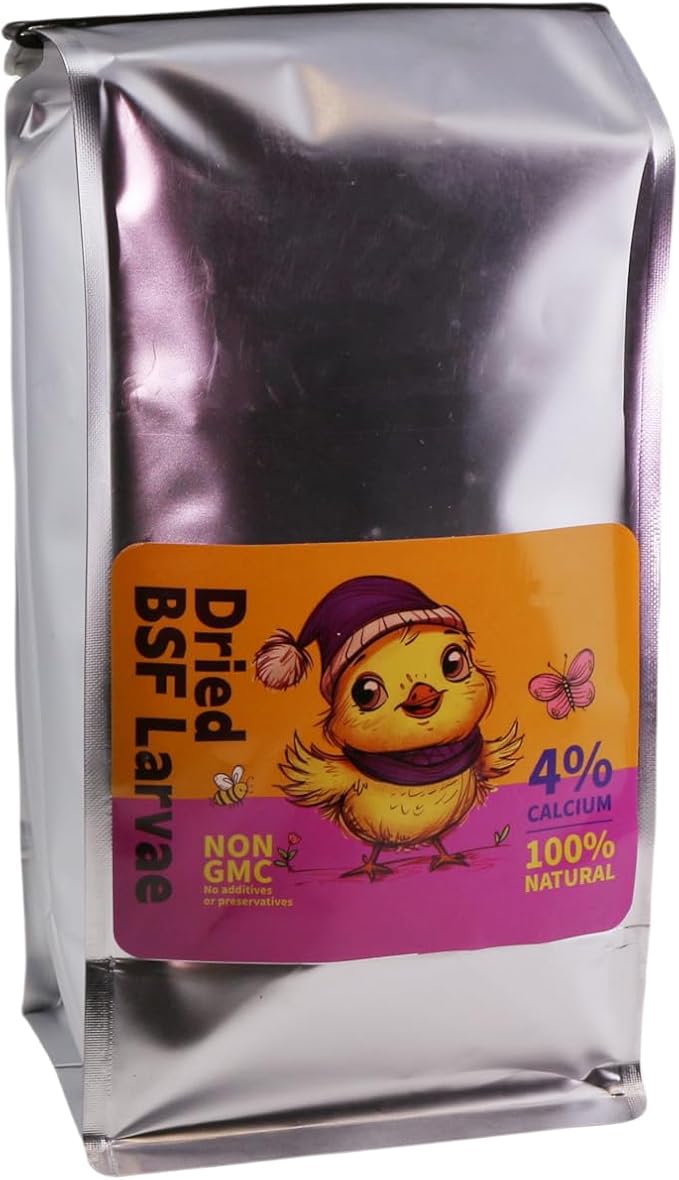 Dried Black Soldier Fly Larvae, 100% Natural, Non-GMO, High-Protein Treats for Chickens, Layer Hens, Wild Birds, Ducks, 13.3 oz, Pack of 4-PawvioPets