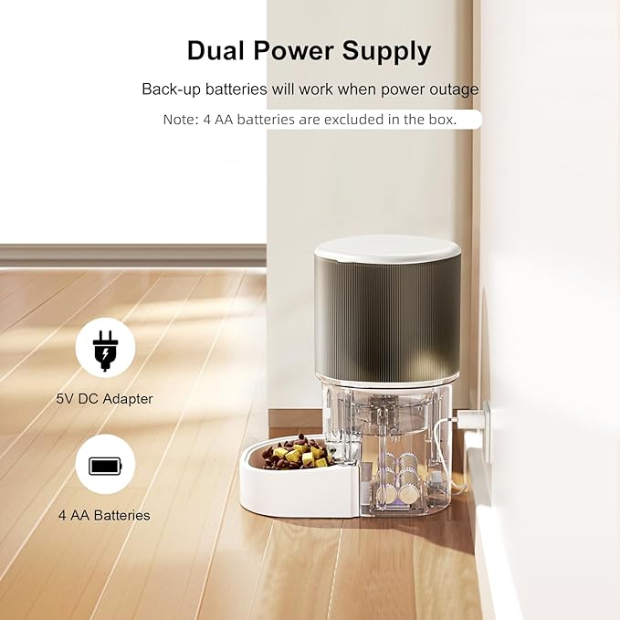 Darlipet Automatic cat Feeder,4L Auto cat Feeder,Programmable Meal & Portions,Freshness Protection, Automatic Cat Food Dispenser for Cats & Dogs, Back-up Battery, Easy to Set up & Clean-PawvioPets
