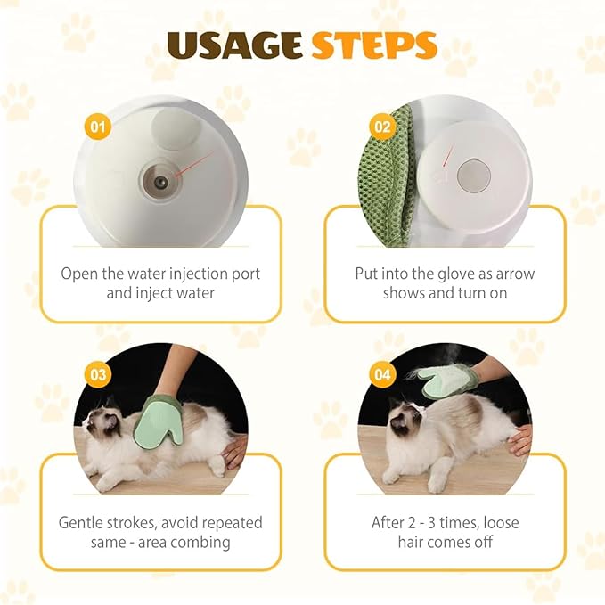 All-in-One Grooming Mist Glove for Pets with Spray - Upgrade Efficient Pet Hair Remover Gloves Grooming Spray Comb, Gentle Fast Deshedding & Massage for Dogs Cats (Green)-PawvioPets