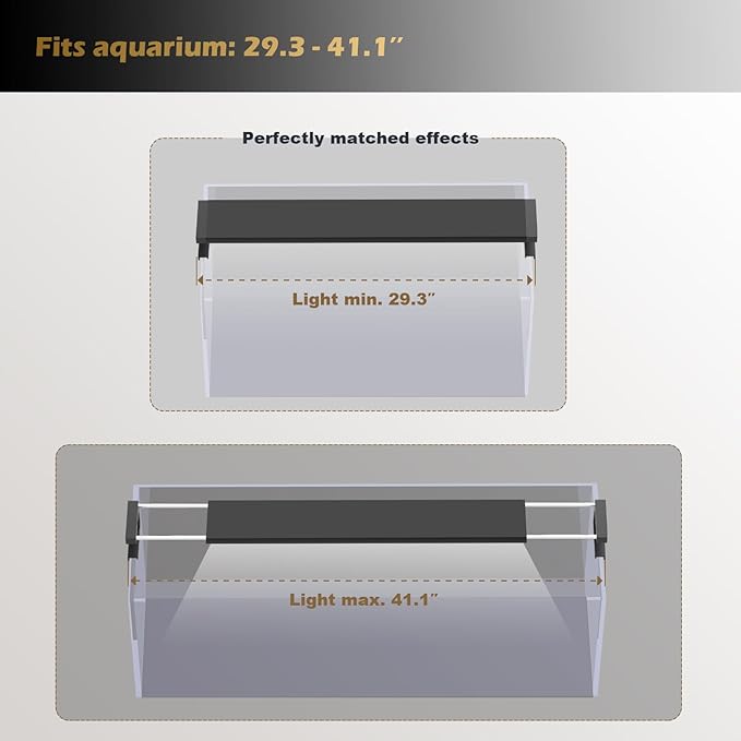 GLOWRIUM Saltwater Aquarium Light, Smart Reef Coral Fish Tank Light with Bluetooth + WiFi Dual Control App, DIY Spectrum, Brightness Adjustable, Anti-Drop, Real Time Water Temperature Sensor(30-36 in)-PawvioPets