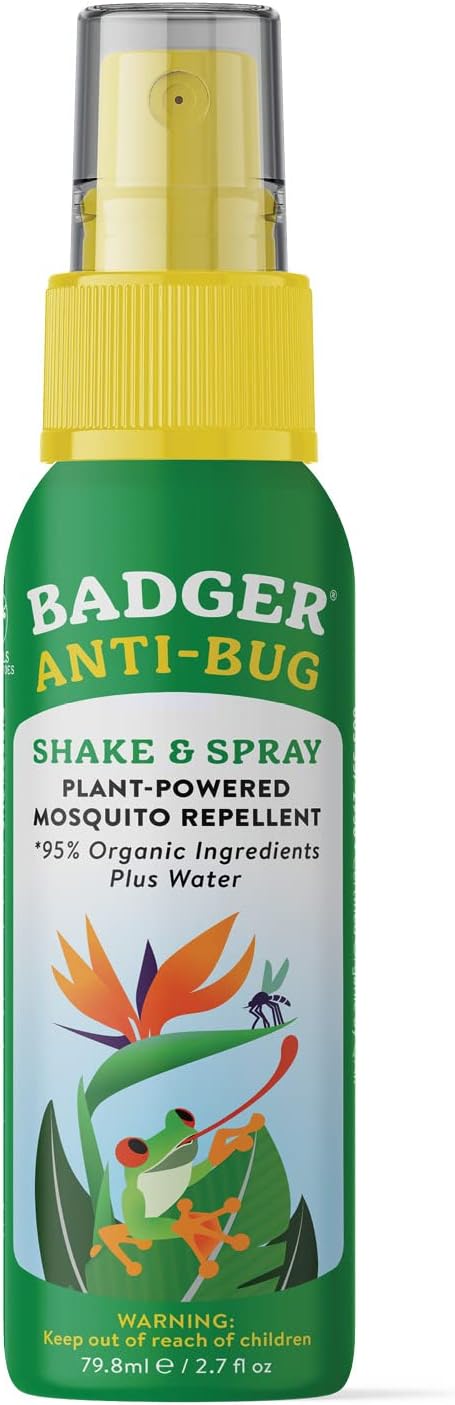 Badger Bug Spray Travel Size, Family Friendly All Natural Mosquito Repellent w/Organic Essential Oils, Smells Great, 3 Hours Effective, Deet-Free, Vegan, Travel Insect Repellent, 2.7 fl oz-PawvioPets