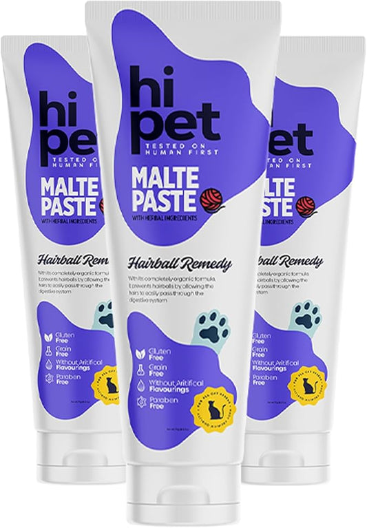 Anti-Hairball Malt, Cat Treats Lickable, Hairball Treatment for Cats, Supports Digestive System, 2.65 Oz (Pack of 3)-PawvioPets