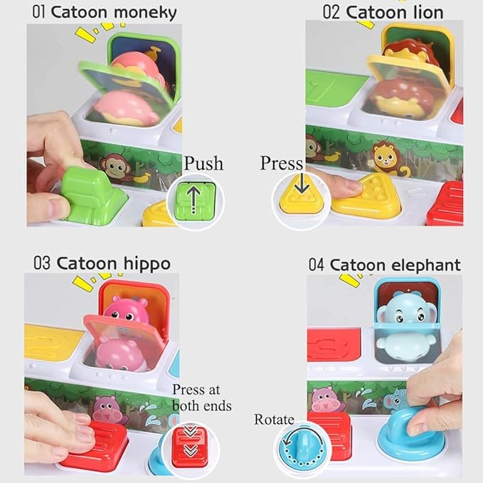 Animal Park Interactive Pop Up Music Toy,Up- Early Education Activity Center Toy, Ages 7 8 9 10 11 12 Months and up Infant Toddlers Toys.-PawvioPets