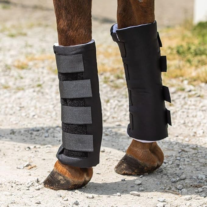 Dura-Tech Quick Wrap No Bow Leg Wraps for Horses | Size 14" | Color Navy | Exceptional Leg Coverage | Versatile Use | Secure and Easy Application | Sold in Pairs-PawvioPets