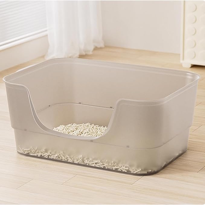 Extra Large Cat Litter Box with Clear Jelly Color,High Sided Litter Box for Big Cats,XL Cat Litter Box for Multiple Cats,Jumbo Cat Litter Box,Giant Kitty Litter Box,Anti-Splashing,Easy to Clean-PawvioPets