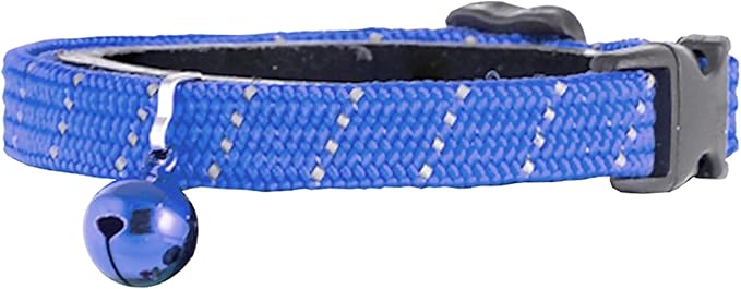 BirdsBeSafe® Break Away Cat Collar with Bell, Reflective Thread for Night Visibility, Comfortable Elastic Stretch Cat Collar to Protect Cat from Getting Stuck in The Garden.-PawvioPets